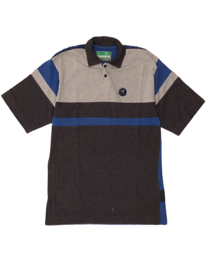 Diadora Polo Homme Gris Moyen Colourblock Coton