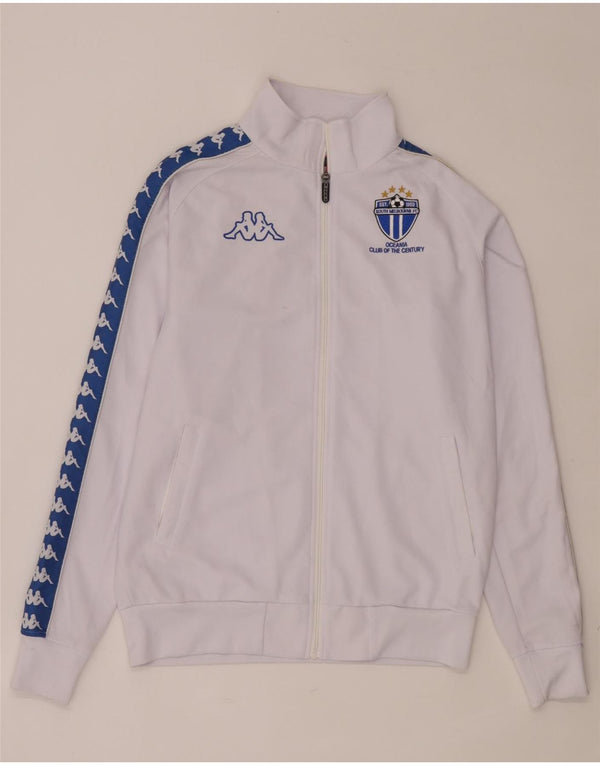 Kappa Veste de Survêtement Graphique Homme Blanc Moyen Polyester Colorblock
