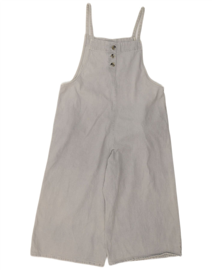 Zara Womens Denim Playsuit UK 16 Large Bleu Coton