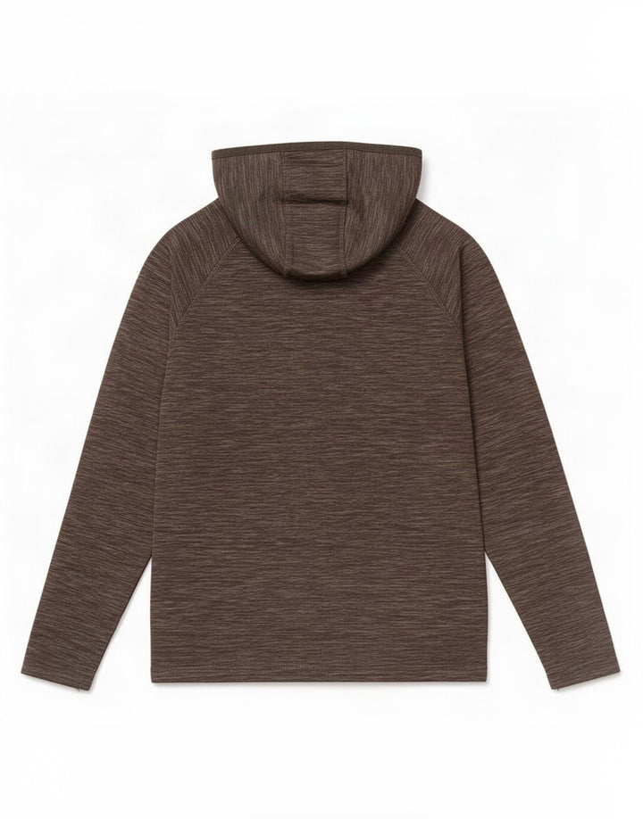 Mountain Warehouse Pull à capuche zippé pour homme en polyester moucheté kaki petit