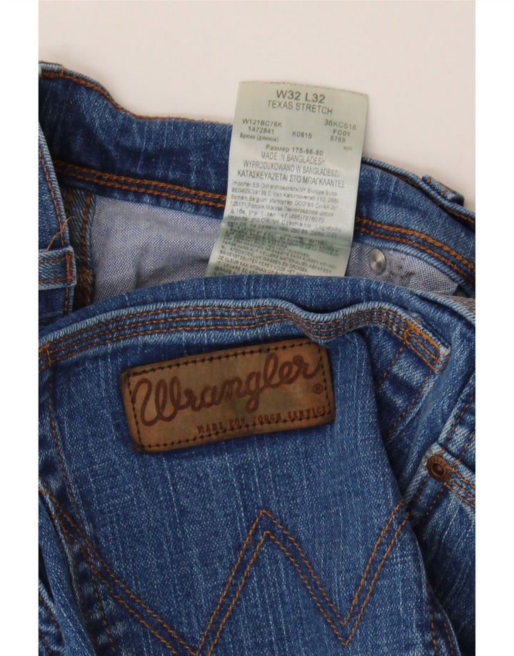 Wrangler Jean droit extensible Texas W32 L32 en coton bleu pour homme