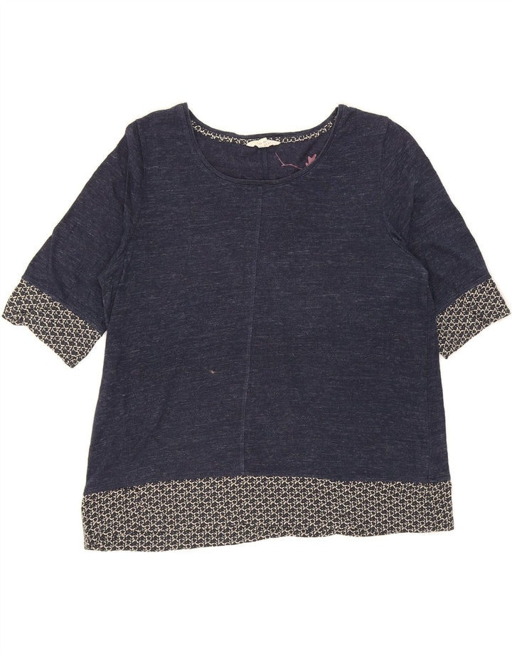 WHITE STUFF Womens 3/4 Sleeve Blouse Top UK 12 Medium  Navy Blue Flecked Vintage White Stuff and Second-Hand White Stuff from Messina Hembry 