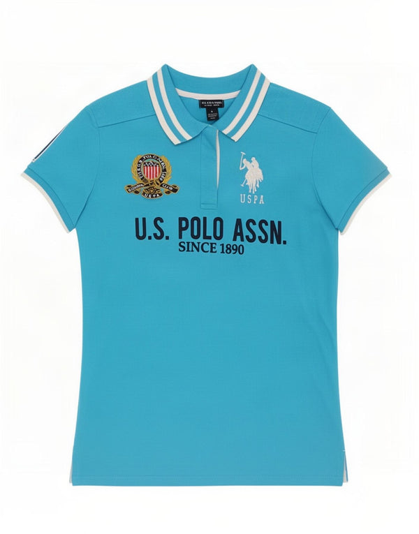 U.S. Polo Assn. Chemise Graphique Femme UK 14 Large Bleu Coton