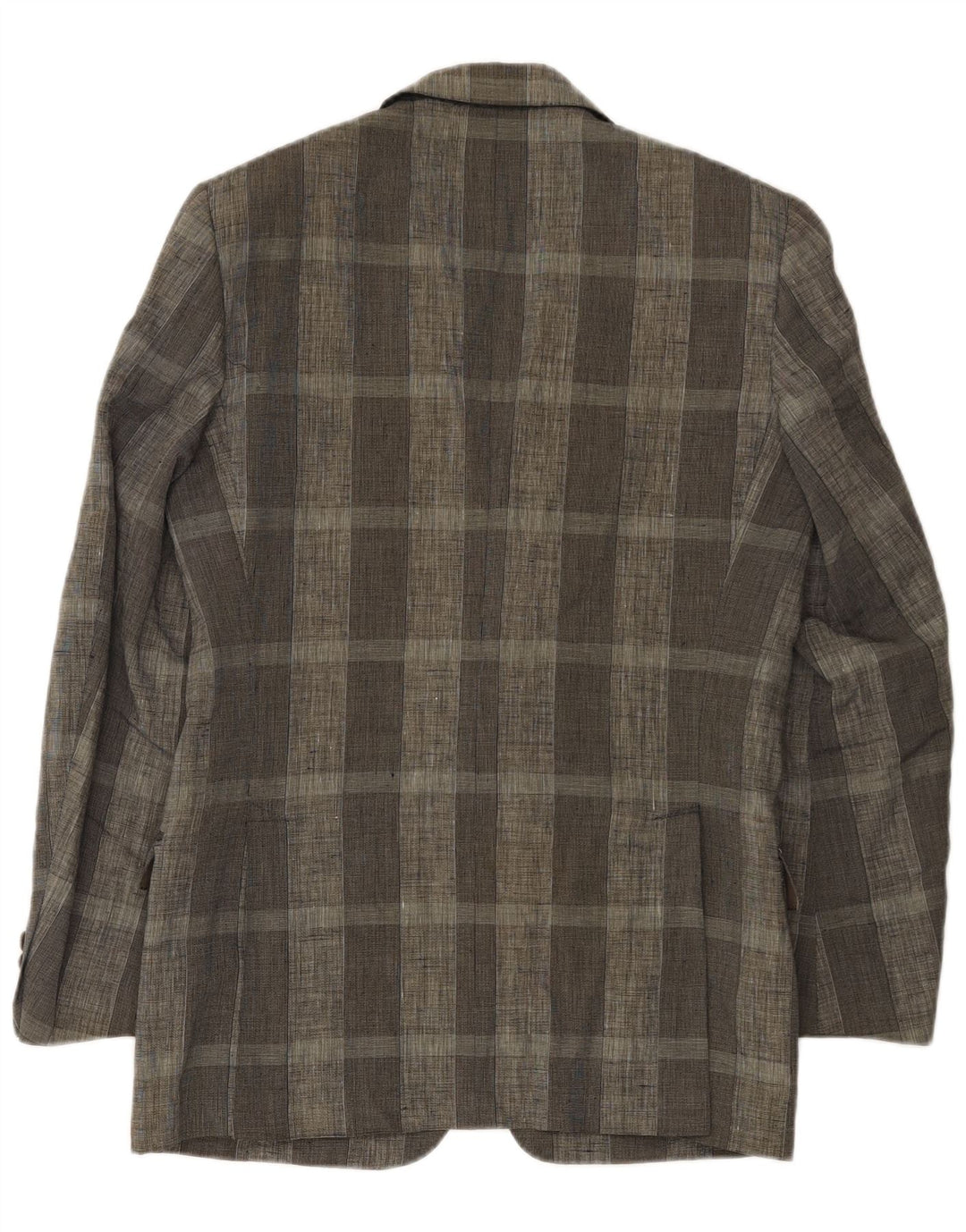 Trussardi Veste Blazer 2 Boutons Homme IT 46 Petit Carreau Gris Lin
