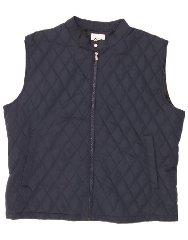 Zara Gilet matelassé pour homme UK 44 2XL Bleu marine Polyester