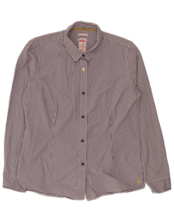 Joules Chemise Femme UK 14 Coton Vichy Violet Moyen