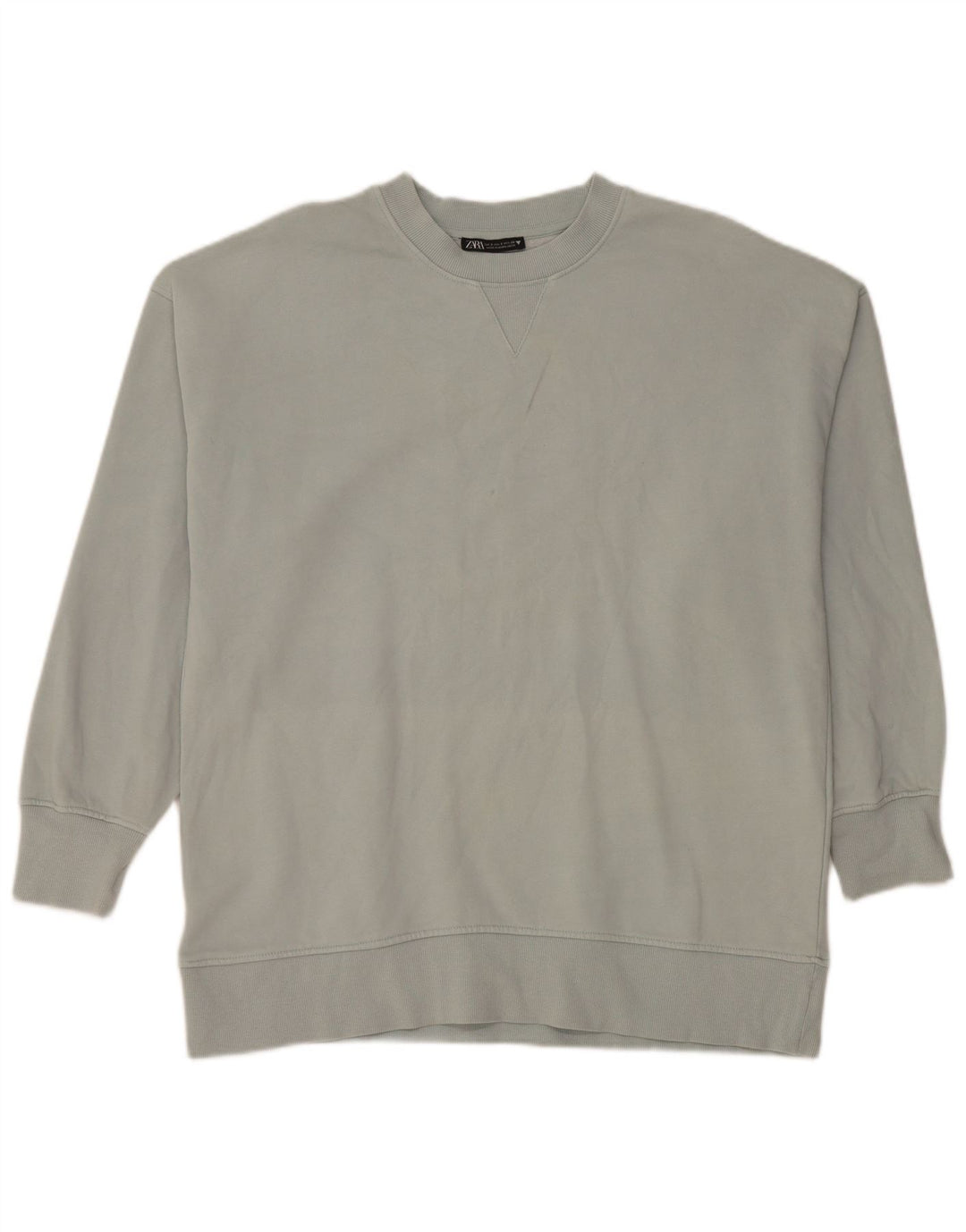 Zara Sweat-shirt surdimensionné pour femme UK 10 Petit coton gris