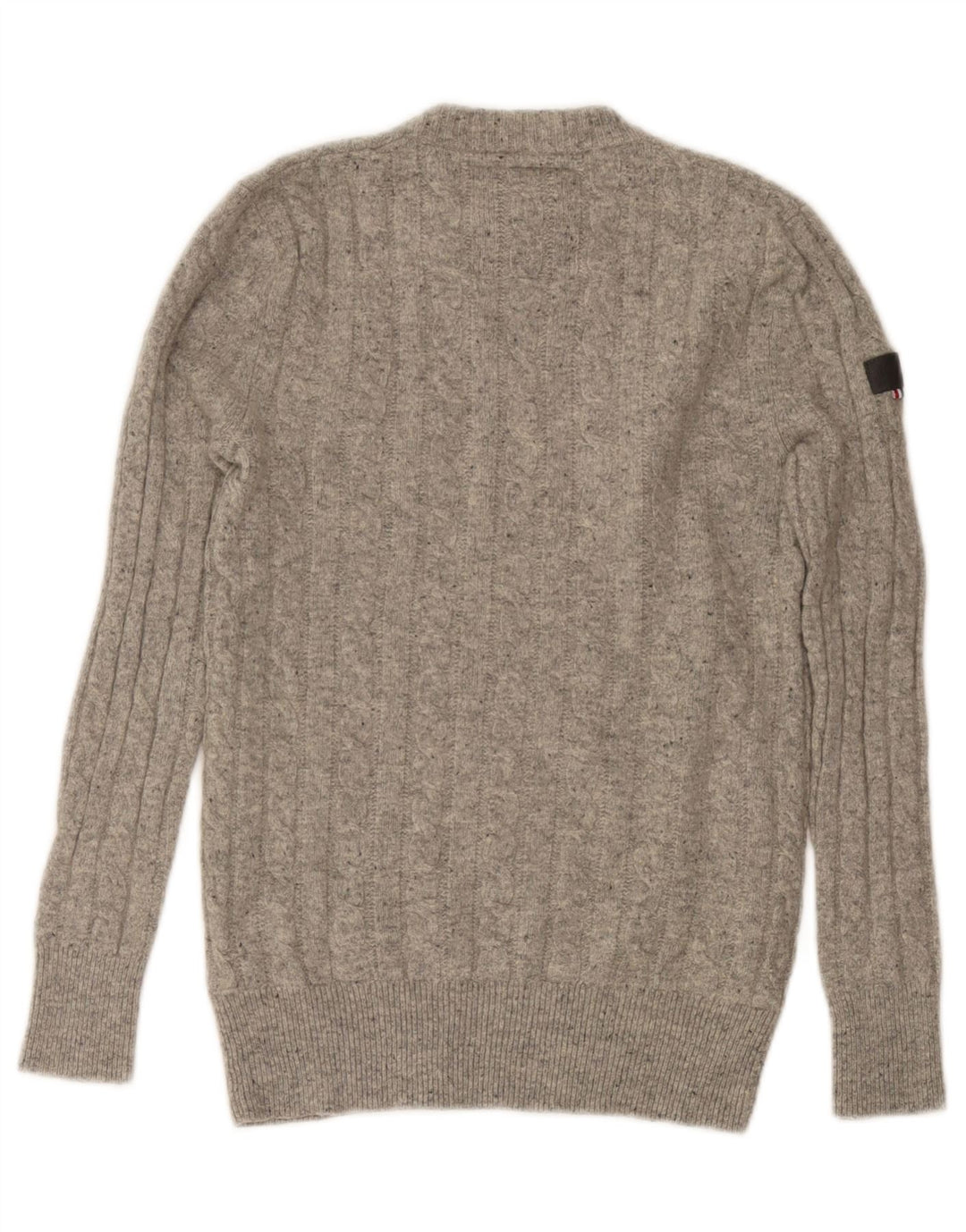 Superdry Pull ras du cou pour femme UK 10 Small Gris Laine
