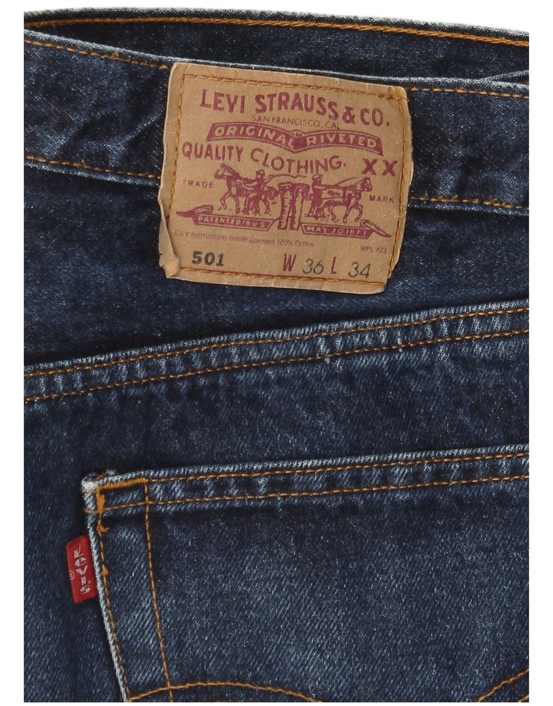 Levi's Jean Droit 501 Homme W36 L34 Bleu Marine