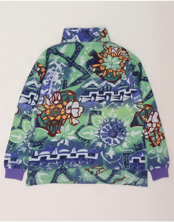 Maser M Sweat-shirt à col zippé pour femme UK 16 Large Multicolore Floral