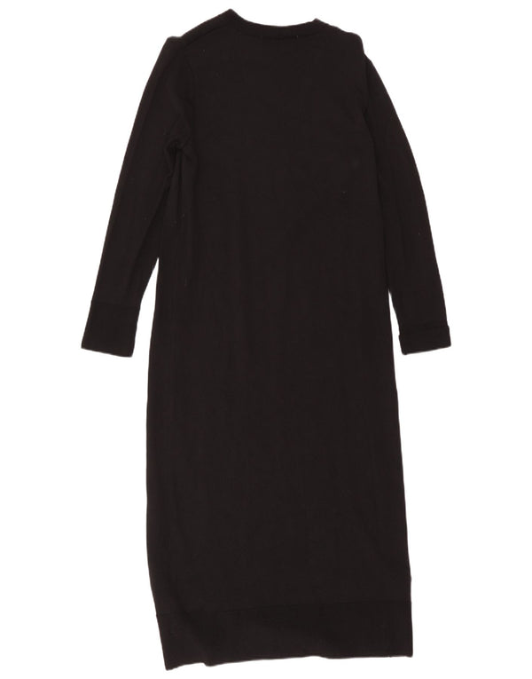 Zara Robe pull à manches longues pour femme UK 8 Small Noir Viscose
