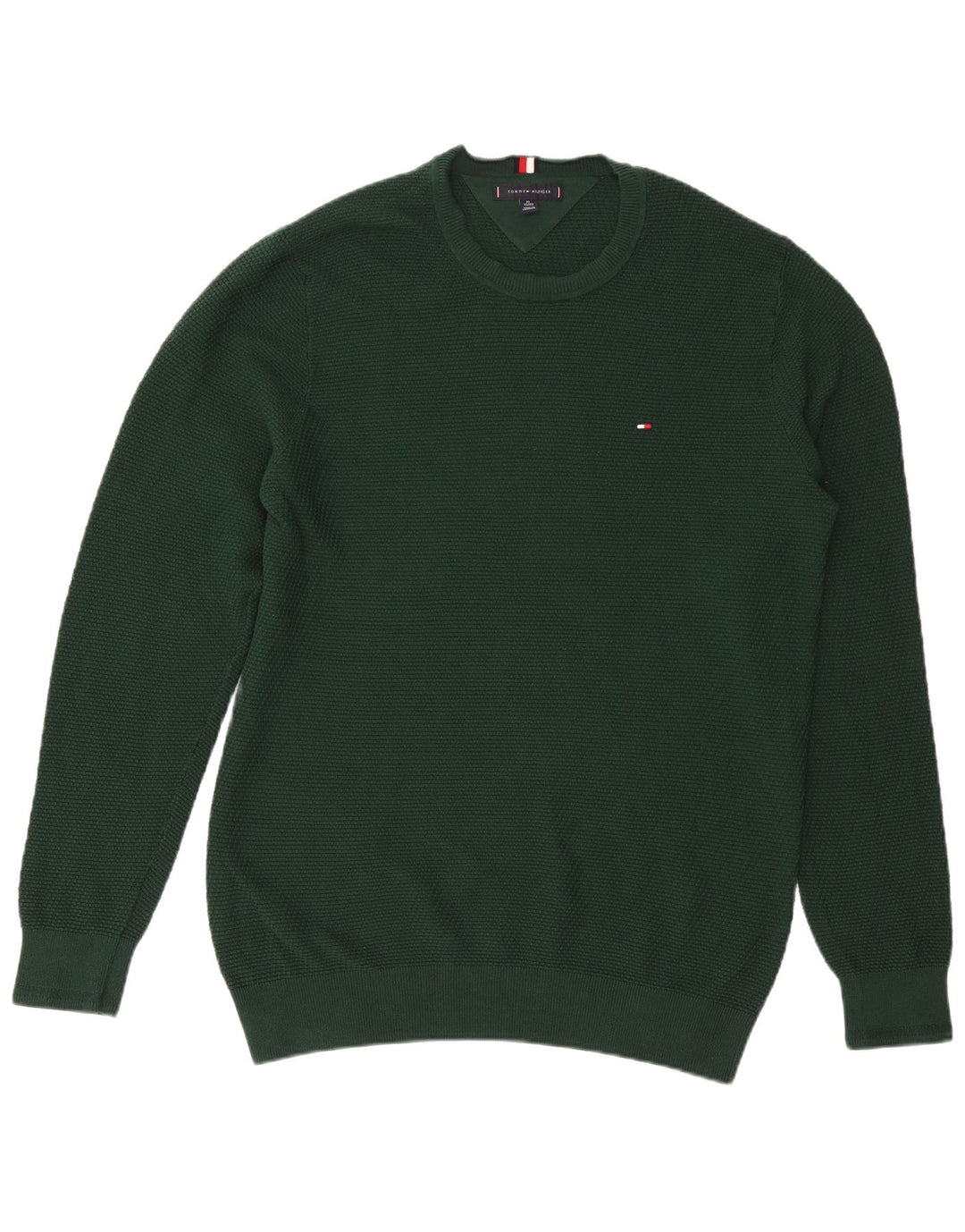 TOMMY HILFIGER Pull col rond homme XL vert coton