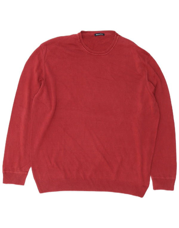 Massimo Dutti Pull à col rond pour homme 2XL en coton bordeaux