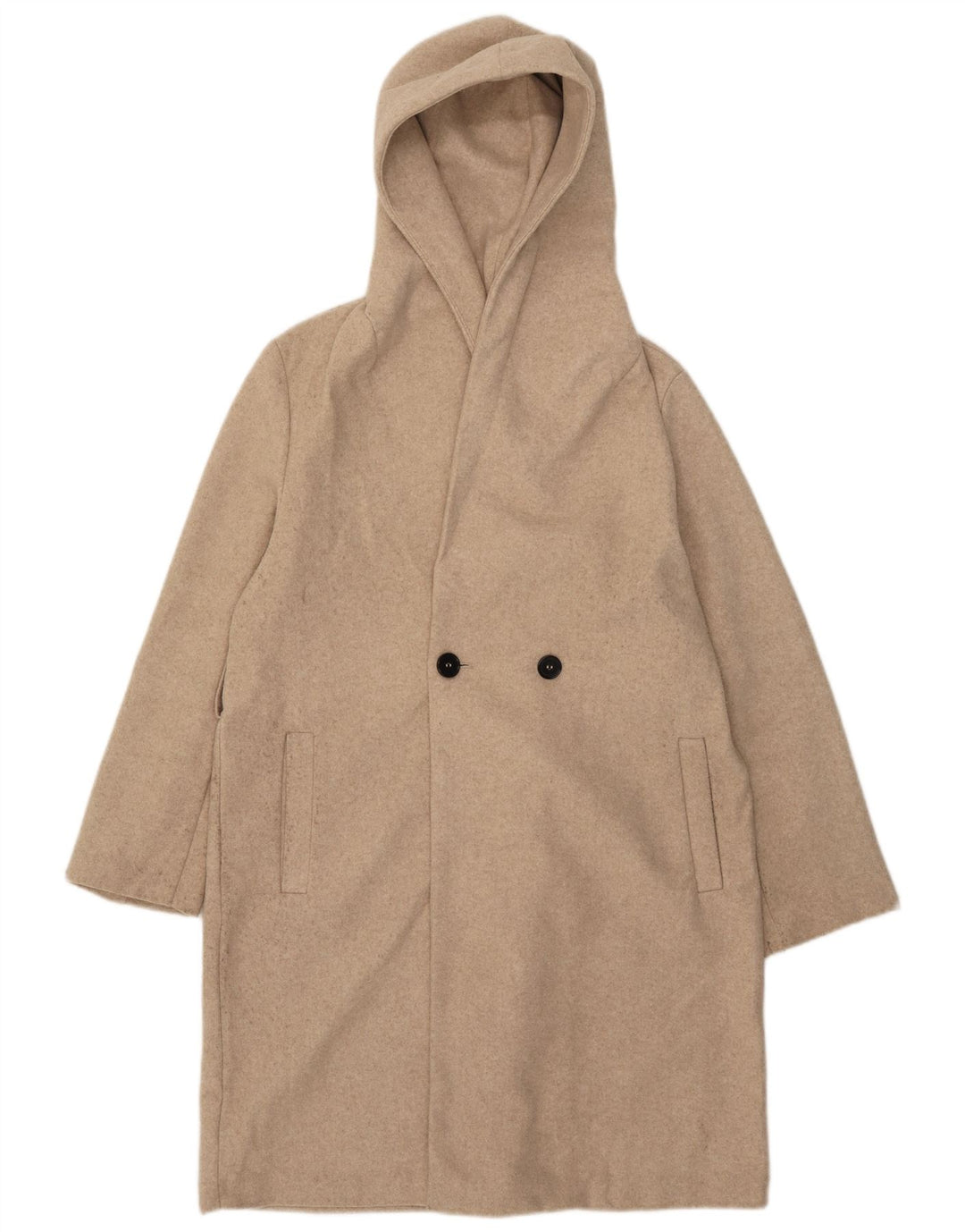 Zara Manteau à capuche pour femme UK 44 Polyester beige moyen