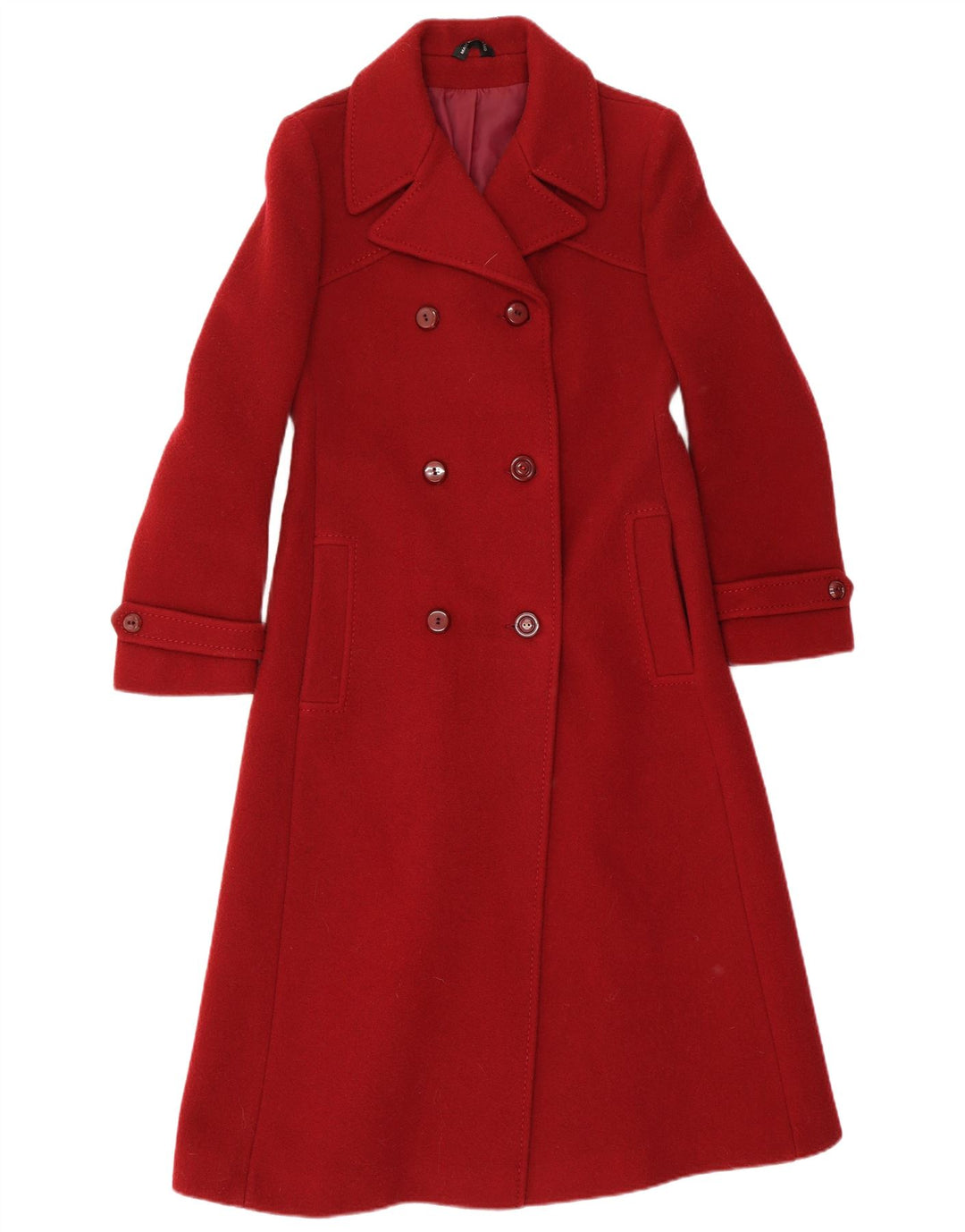 Breckmoor Manteau double boutonnage pour femme UK 12 Laine vierge bordeaux moyen