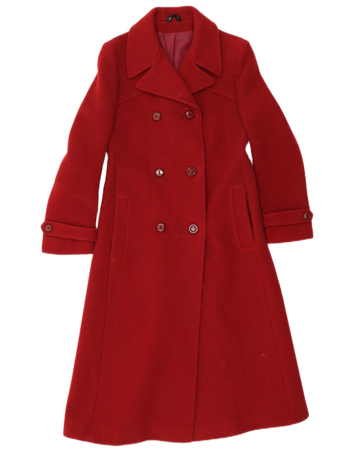Breckmoor Manteau double boutonnage pour femme UK 12 Laine vierge bordeaux moyen