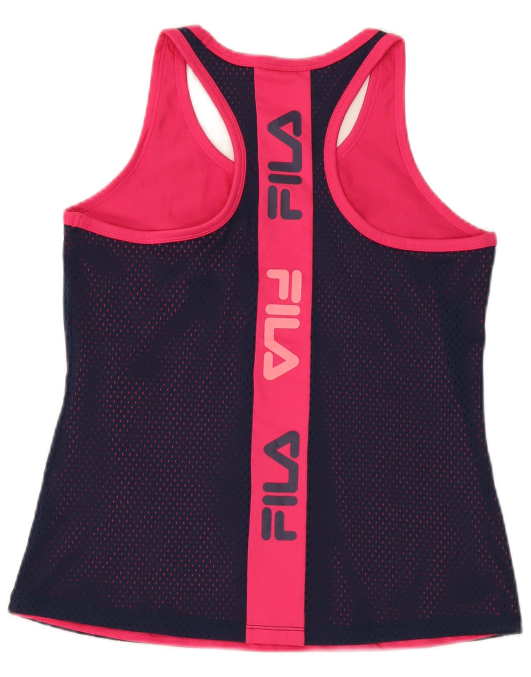 Fila Débardeur graphique pour femme UK 12 Bleu marine moyen Polyester colour block