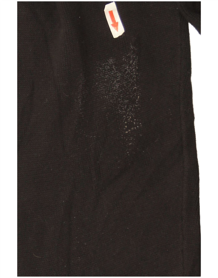 Zara Pull surdimensionné à col rond pour femme UK 14 en coton noir moyen