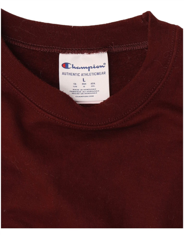 Champion Sweat-shirt pour homme en coton bordeaux Taille L