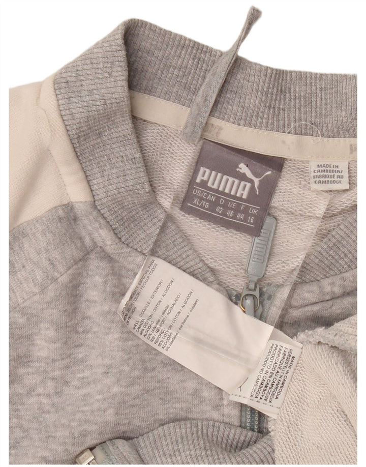 Puma Veste de survêtement pour femme UK 16 Large Gris Colorblock Coton
