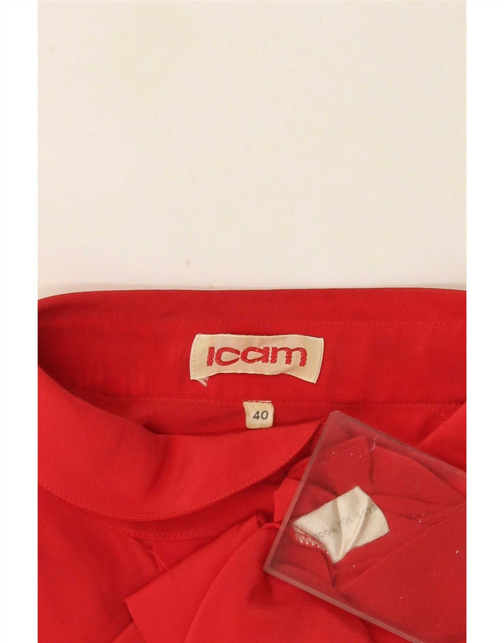 Icam Chemise Femme Chemisier IT 40 Petit Rouge Polyester