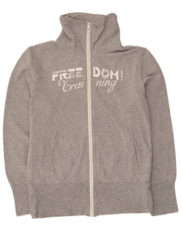 Brugi Veste de survêtement graphique pour femme UK 14 Gris moyen en coton moucheté