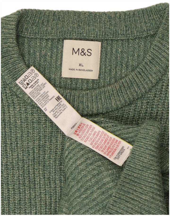 Marks & Spencer Pull Col Ras du Cou XL Homme Vert Polyamide