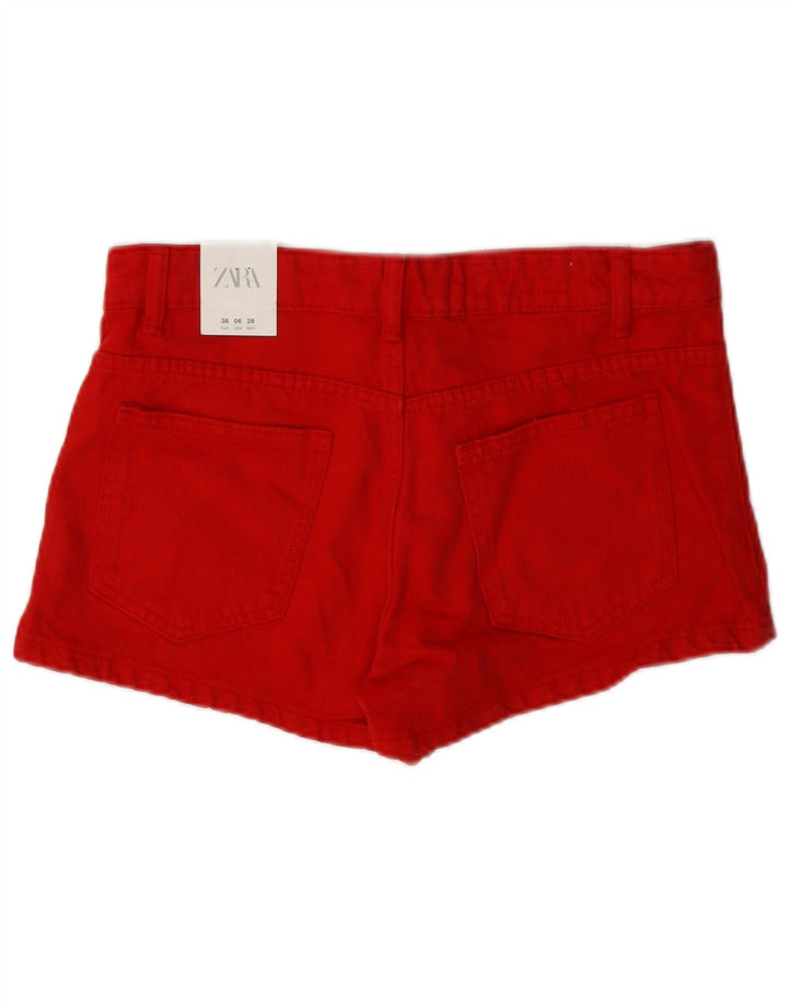 Zara Short décontracté pour femme EU 38 Small W28 Rouge Coton