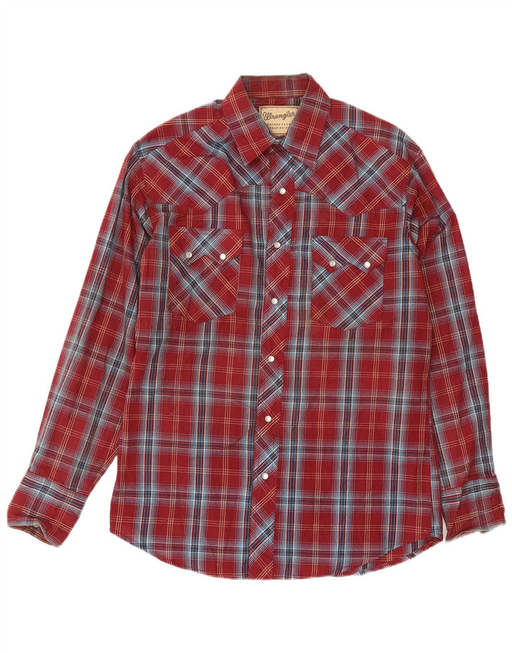 Wrangler Chemise western pour homme à carreaux bordeaux moyen