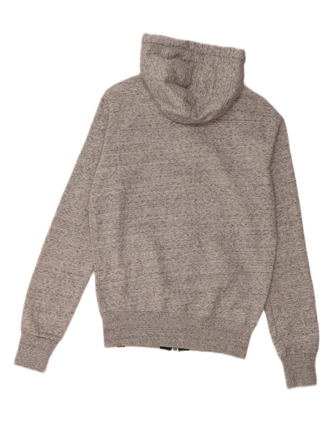 SUPERDRY Pull à capuche zippé coupe ample graphique pour homme XS en coton moucheté gris