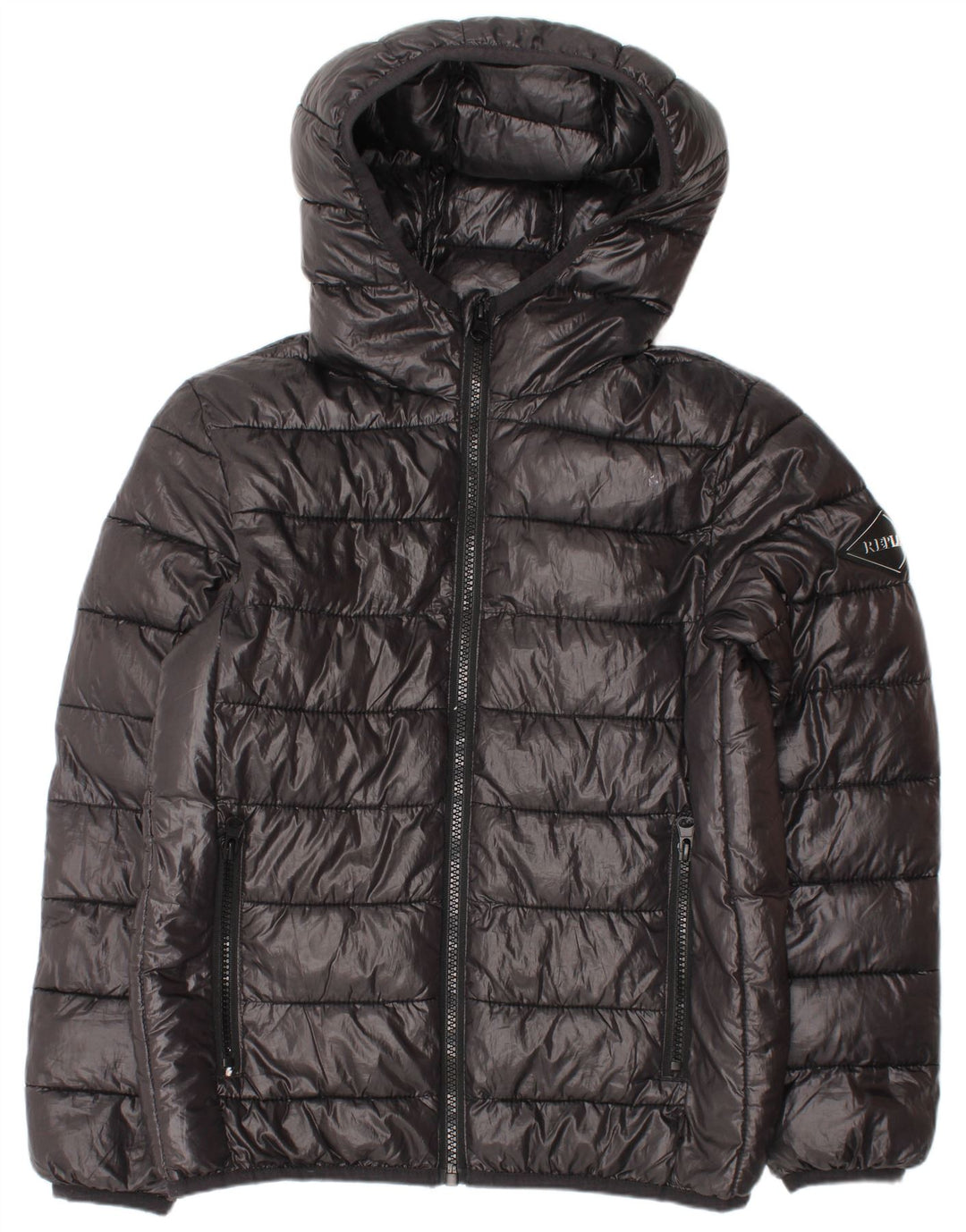 Replay Veste matelassée à capuche garçon 9-10 ans noir polyester