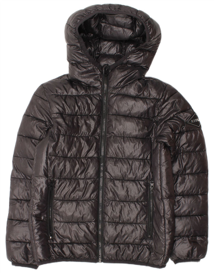 Replay Veste matelassée à capuche garçon 9-10 ans noir polyester