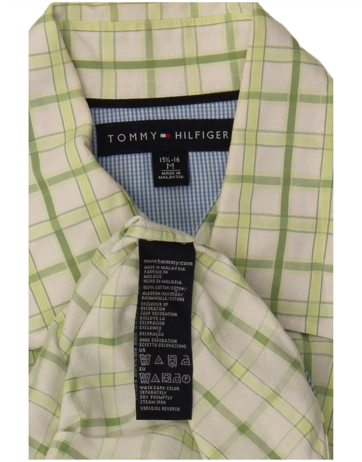 Tommy Hilfiger Chemise homme Taille 15 1/2 16 Coton à carreaux vert moyen