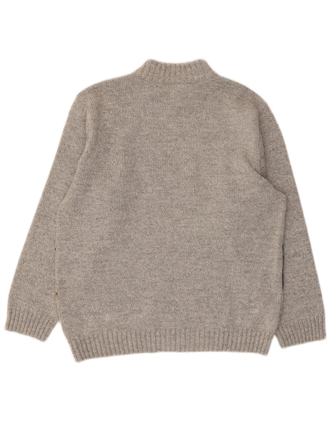 vintage Womens Turtle Neck Jumper Sweater UK 16 Grand Colorblock Gris