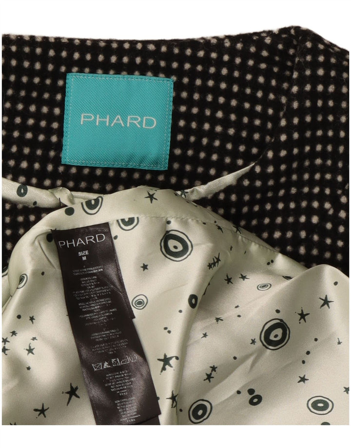 Phard Manteau Femme UK 12 Medium Noir Tacheté Polyester