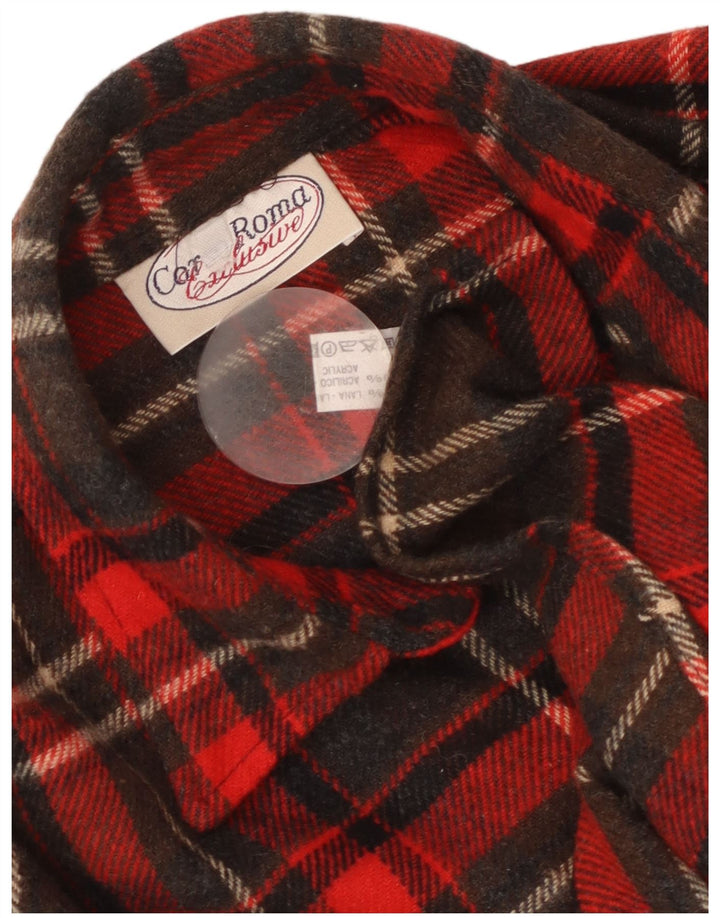 vintage Chemise en flanelle pour hommes Grande laine à carreaux rouges