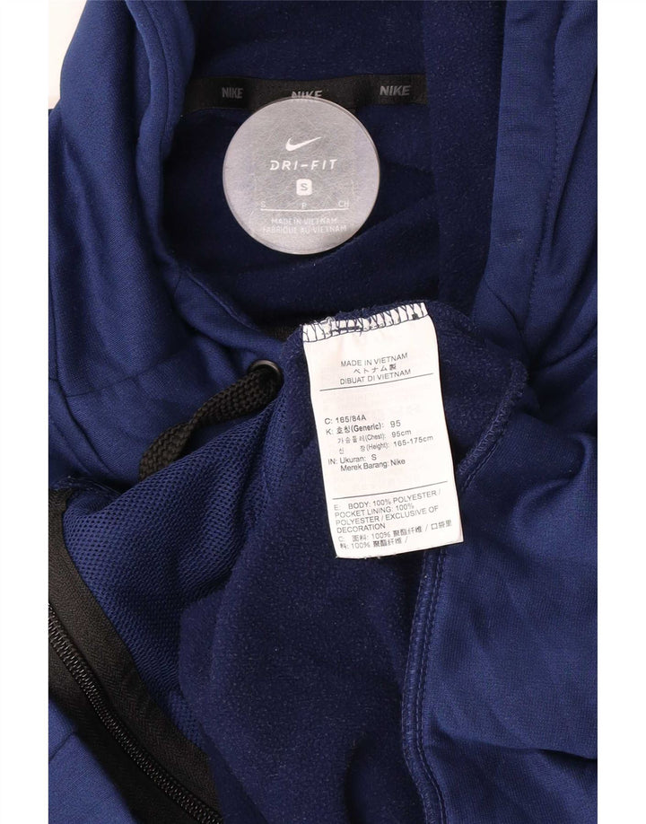 Nike Hommes Dri Fit Zip Sweat à capuche Petit Bleu Marine Polyester