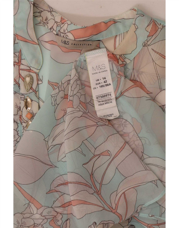 Marks & Spencer Robe tunique transparente pour femme UK 14 Turquoise moyen