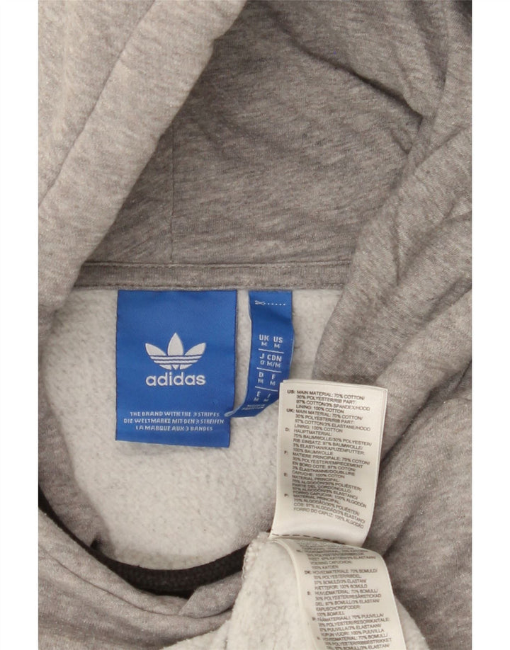 ADIDAS Mens Graphic Hoodie Jumper Medium Grey Cotton Vintage Adidas and Second-Hand Adidas from Messina Hembry 