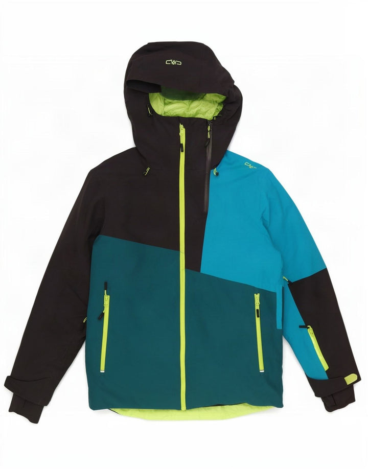 CMP Veste de ski à capuche pour homme IT 46 Small Bleu Colorblock Polyester