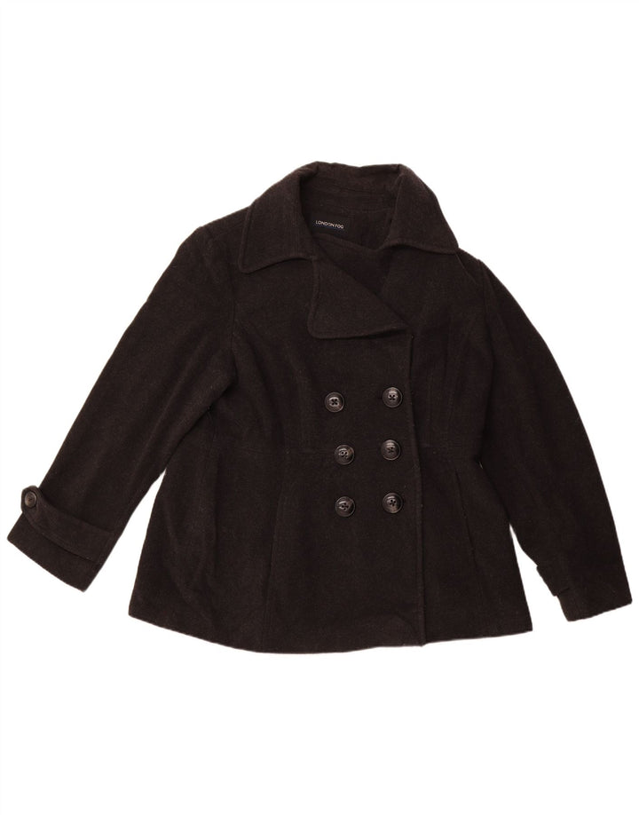 LONDON FOG Caban Femme UK 18 XL Laine Noire
