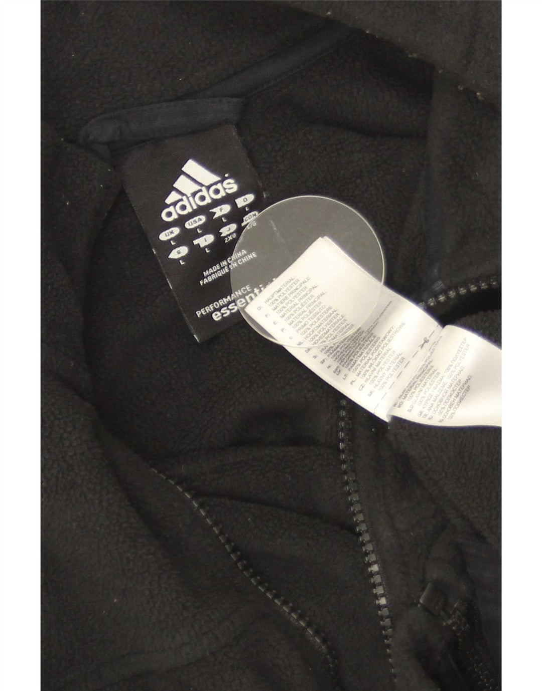 Adidas Veste polaire pour homme UK 40 Large Noir Polyester