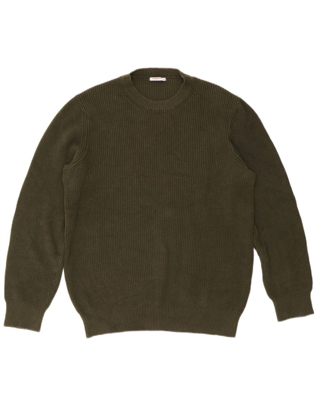 Carrera Pull à col rond pour homme en coton kaki Large