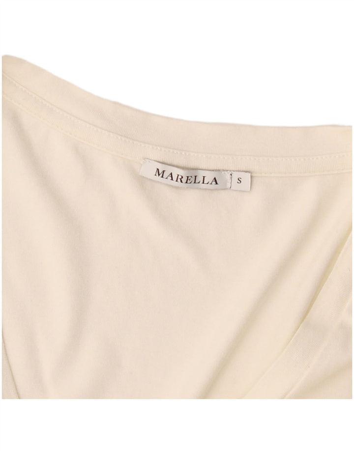 Marella T-shirt pour femme UK 10 Small Blanc cassé