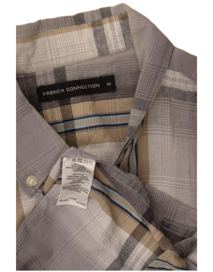 French Connection Chemise Homme Gris Moyen Carreaux Coton