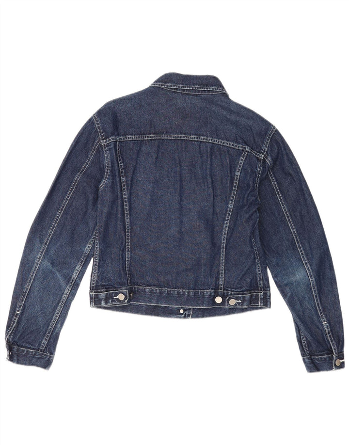 Benetton Veste en Jean Femme UK 40 Large Bleu Coton