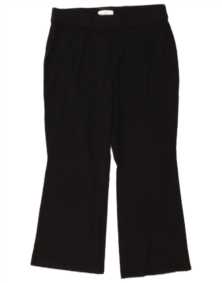 MARKS & SPENCER Pantalon court bootcut pour femme UK 16 Large W32 L25 Noir