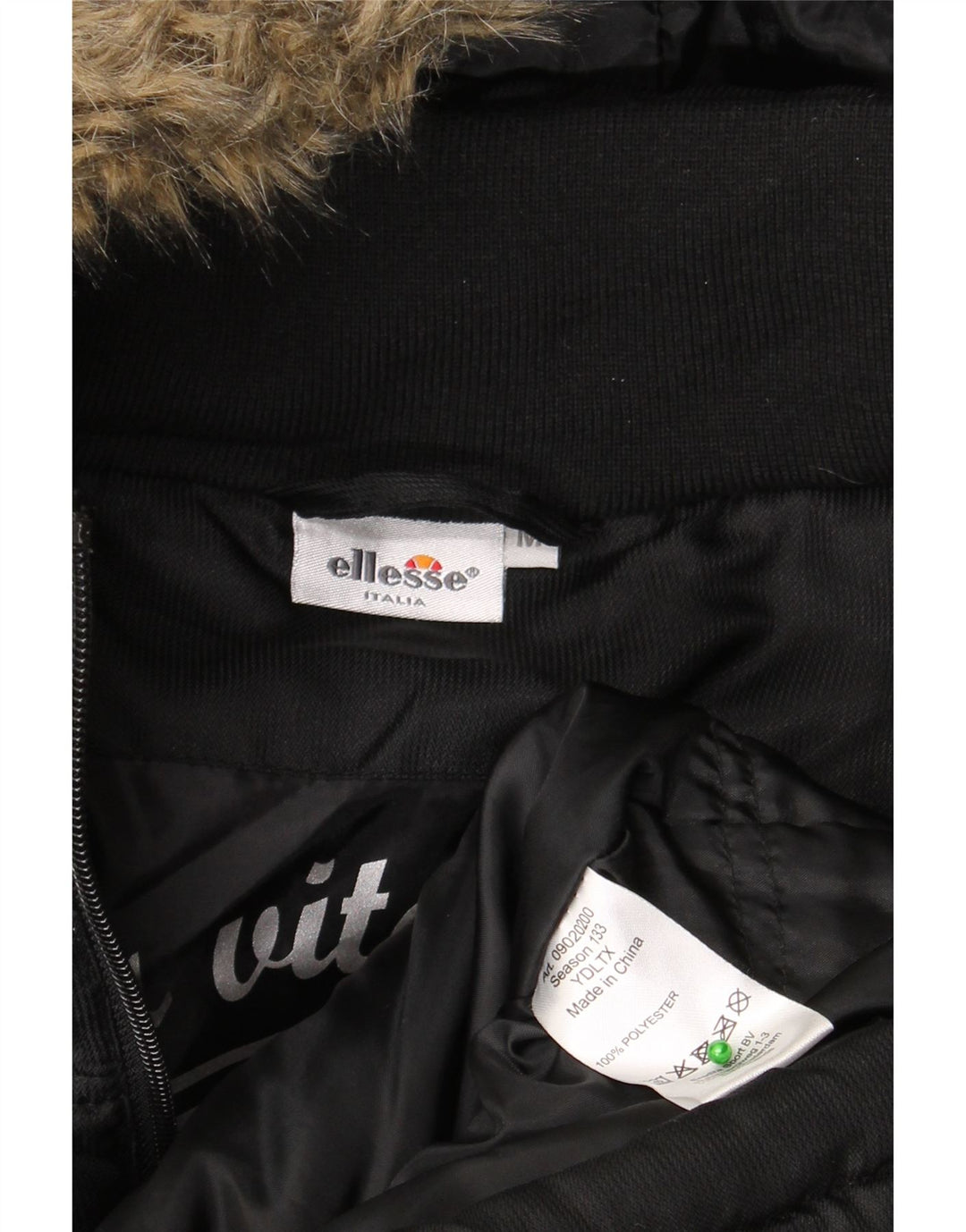 Ellesse Veste matelassée à capuche pour homme UK 38 Medium Noir Polyester