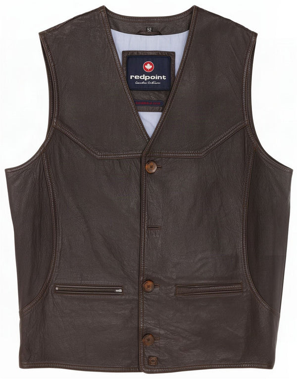 Redpoint Gilet en cuir pour homme IT 52 XL Marron