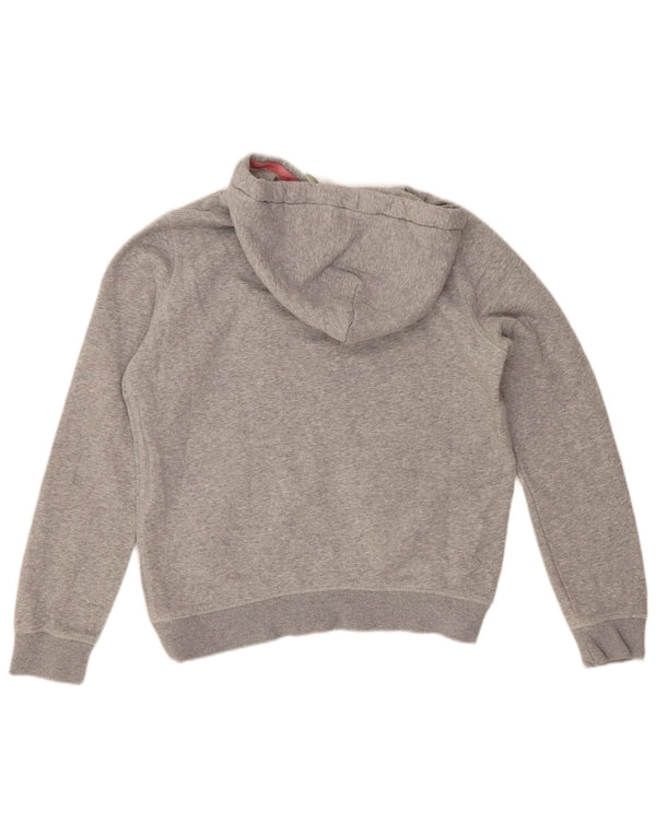 JACK WILLS Pull à capuche surdimensionné graphique pour femme UK 10 petit coton gris
